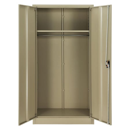 Global Industrial Wardrobe Storage Cabinet, 72 in H, 36 in W, Tan 270032TN